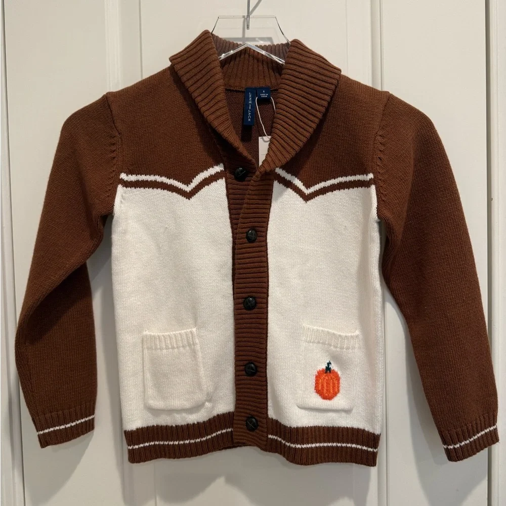 JANIE & JACK The Iconic Pumpkin Sweater Kid’s size 6‎ NWT